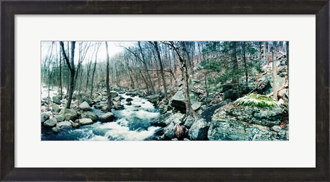 Framed River flowing through a valley, Hudson Valley, New York State Print