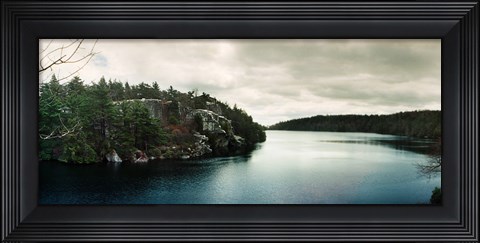 Framed Lake Minnewaska in Minnewaska State Park, Catskill Mountains, New York State, USA Print