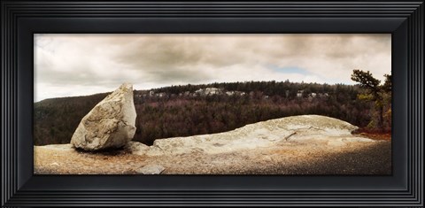 Framed Boulders with trees in the background, Gertrude's Nose, Minnewaska State Park, Catskill Mountains, New York State, USA Print