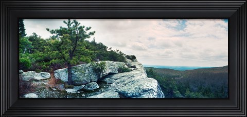 Framed Trees and boulders along the Gertrude's Nose, Minnewaska State Park, Catskill Mountains, New York State, USA Print