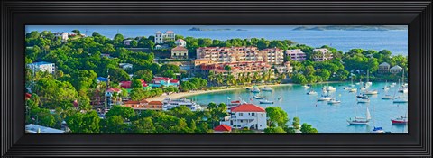 Framed Boats at a harbor, Cruz Bay, St. John, US Virgin Islands Print