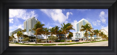 Framed Hotel in a city, Fort Lauderdale, Florida, USA Print