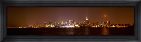 Framed Midtown Manhattan Skyline at Night,  New York City Print