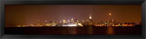 Framed Midtown Manhattan Skyline at Night,  New York City Print