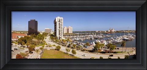Framed Boats at a marina, West Palm Beach, Palm Beach County, Florida, USA Print