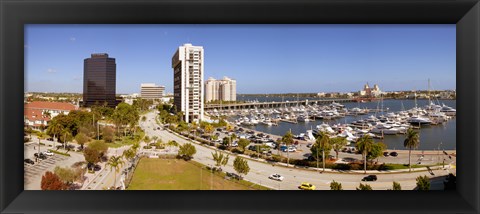 Framed Boats at a marina, West Palm Beach, Palm Beach County, Florida, USA Print