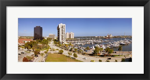 Framed Boats at a marina, West Palm Beach, Palm Beach County, Florida, USA Print