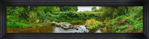 Framed River flowing through a forest, Acadia River, Quebec, Canada Print