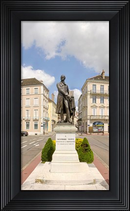 Framed Nicephore Niepce Statue, Chalon-Sur-Saone, Burgundy, France Print