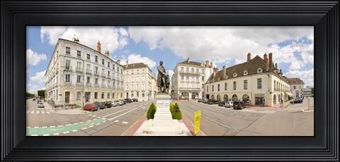 Framed Nicephore Niepce Statue at town square, Port Villiers Square, Chalon-Sur-Saone, Burgundy, France Print