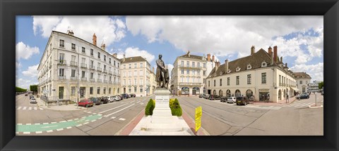 Framed Nicephore Niepce Statue at town square, Port Villiers Square, Chalon-Sur-Saone, Burgundy, France Print