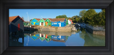Framed Old Oyster farmers shacks, Le Chateau, Oleron, Charente-Maritime, Poitou-Charentes, France Print