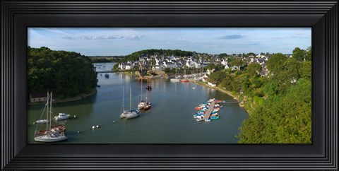 Framed Boats in the sea, Le Bono, Gulf Of Morbihan, Morbihan, Brittany, France Print