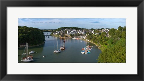 Framed Boats in the sea, Le Bono, Gulf Of Morbihan, Morbihan, Brittany, France Print