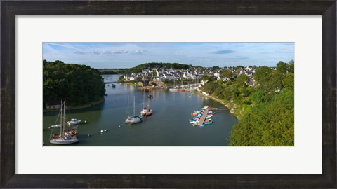 Framed Boats in the sea, Le Bono, Gulf Of Morbihan, Morbihan, Brittany, France Print