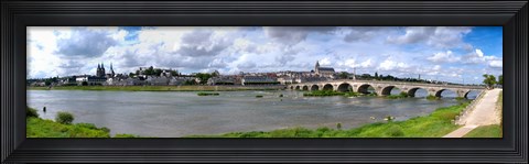 Framed Jacques Gabriel Bridge over the Loire River, Blois, Gulf Of Morbihan, Morbihan, Brittany, France Print