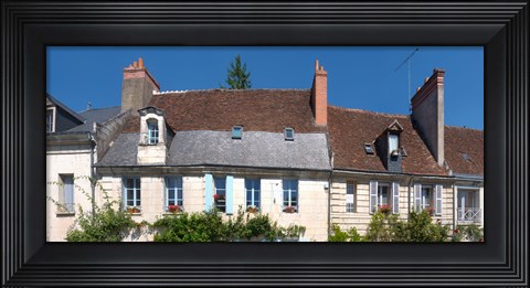 Framed Old houses in a town, Loches, Loire-et-Cher, Loire, Touraine, France Print