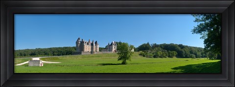 Framed Castle on a hill, Chateau de Montpoupon, Indre-Et-Loire, Pays-De-La-Loire, Touraine, France Print