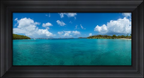 Framed Island in the sea, Caneel Bay, St. John, US Virgin Islands Print