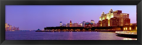 Framed Buildings at the waterfront, Hoboken, Hudson County, New Jersey, USA 2013 Print