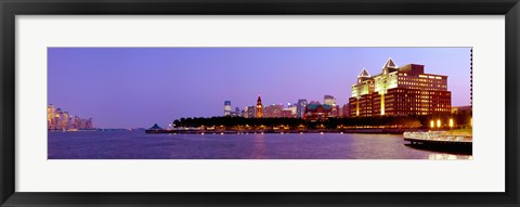 Framed Buildings at the waterfront, Hoboken, Hudson County, New Jersey, USA 2013 Print