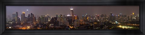 Framed High angle view of city at dusk, Bangkok, Thailand Print