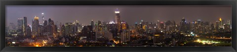 Framed High angle view of city at dusk, Bangkok, Thailand Print