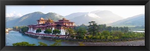 Framed Monastery at the waterfront, Punakha Monastery, Punakha, Bhutan Print