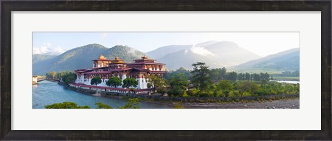 Framed Monastery at the waterfront, Punakha Monastery, Punakha, Bhutan Print
