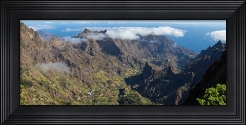 Framed High angle view of valley with mountains, Santo Antao, Cape Verde Print