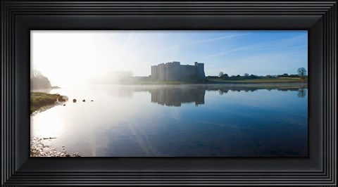 Framed Castle at the waterfront, Carew Castle, Carew, Welsh County, Pembrokeshire, Wales Print