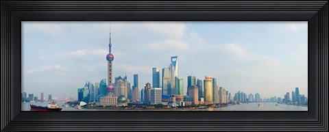 Framed Buildings at the waterfront, Pudong, Huangpu River, Shanghai, China Print
