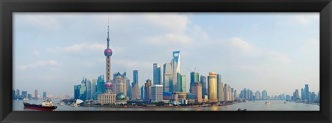 Framed Buildings at the waterfront, Pudong, Huangpu River, Shanghai, China Print