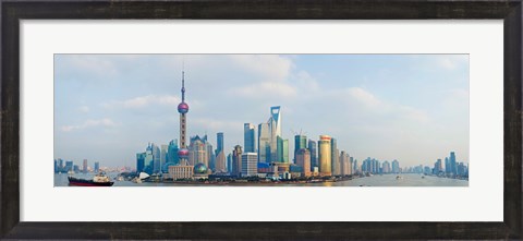 Framed Buildings at the waterfront, Pudong, Huangpu River, Shanghai, China Print