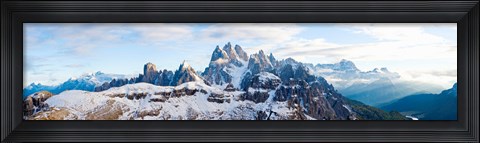 Framed Snow covered mountains, Dolomites, Dolomiti Di Sesto Nature Park, Hochpustertal, Alta Pusteria, South Tyrol, Italy Print
