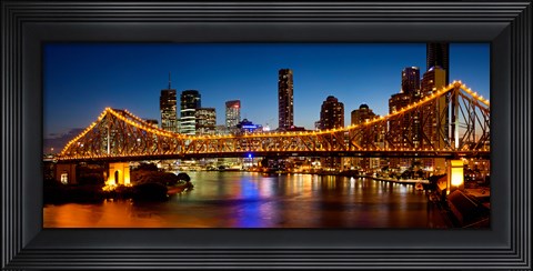 Framed Bridge across a river, Story Bridge, Brisbane River, Brisbane, Queensland, Australia Print