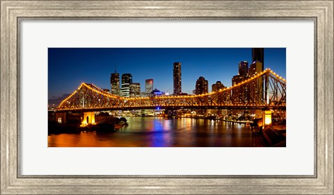 Framed Bridge across a river, Story Bridge, Brisbane River, Brisbane, Queensland, Australia Print