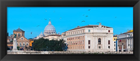 Framed St. Peter&#39;s Basilica in Vatican City, Ponte Sant Angelo, Rome, Lazio, Italy Print