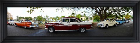 Framed Cars moving on the road, Havana, Cuba Print