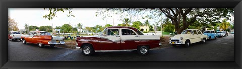 Framed Cars moving on the road, Havana, Cuba Print