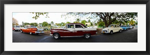 Framed Cars moving on the road, Havana, Cuba Print