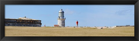 Framed Lighthouse at coast, Morro Castle, Havana, Cuba Print