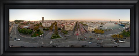 Framed Street Scene in Barcelona, Spain Print