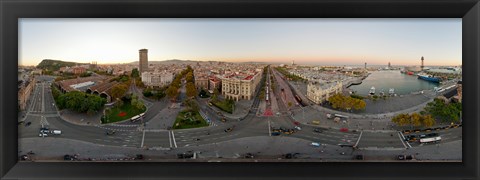 Framed Street Scene in Barcelona, Spain Print