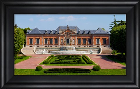 Framed Facade of a palace, Palauet Albeniz, Montjuic, Barcelona, Catalonia, Spain Print