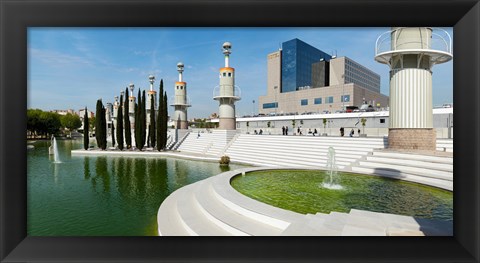 Framed Spain Industrial Park, Barcelona, Catalonia, Spain Print