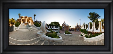 Framed Park Guell, Barcelona, Catalonia, Spain Print