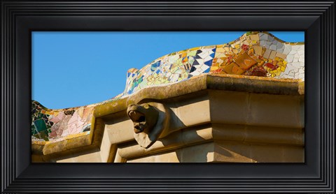 Framed Architectural detail of a building, Park Guell, Barcelona, Catalonia, Spain Print