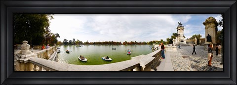 Framed Boats in a lake, Buen Retiro Park, Madrid, Spain Print