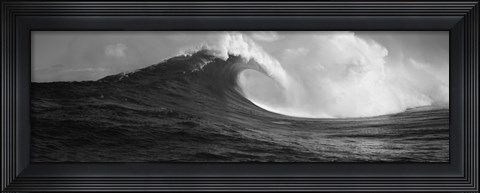 Framed Waves in the sea, Maui, Hawaii (black and white) Print